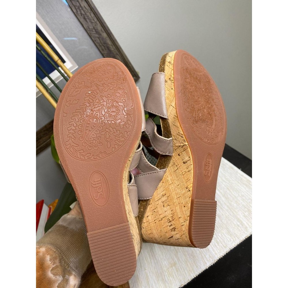 Sofft Chamblee Leather Wedge Sandal Mist Grey - Picture 10 of 10